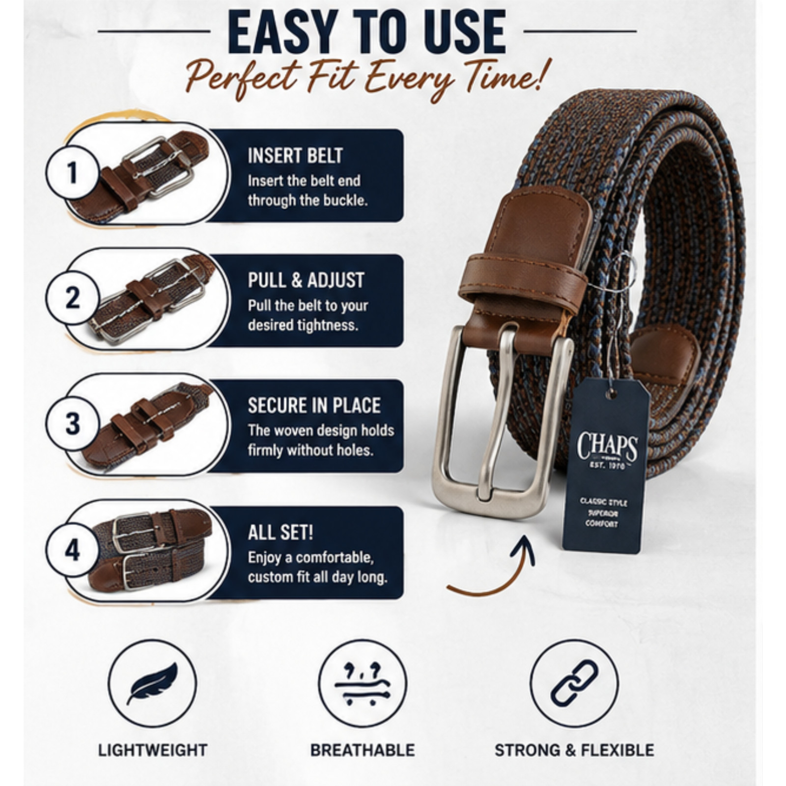 Elastic Fabric Braided Belt,Enduring Stretch Woven Belt for Unisex Men/Women/Jun