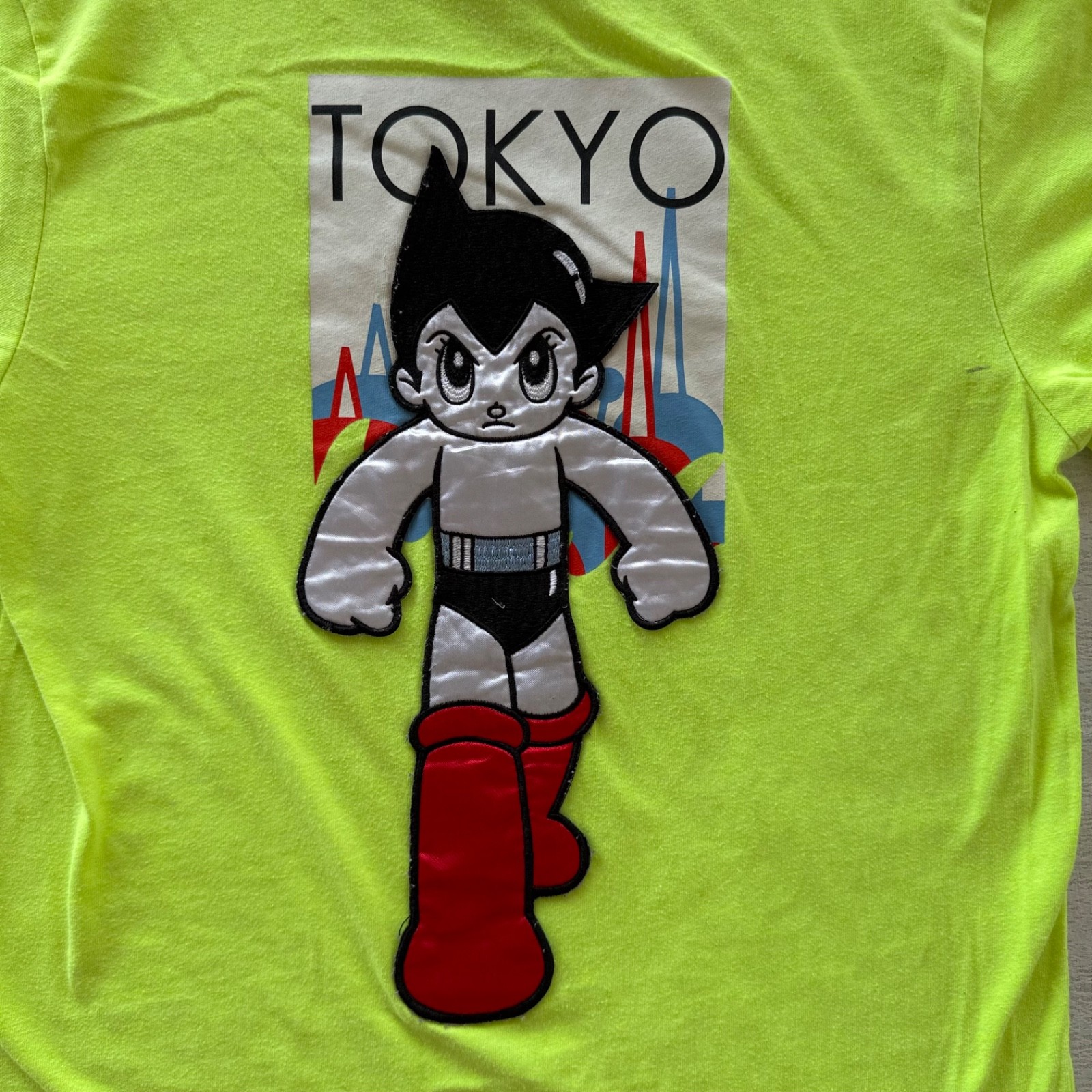 Astro Boy Tokyo Southpole Collab Graphic Tshirt Mens Size Small Neon Green Anime