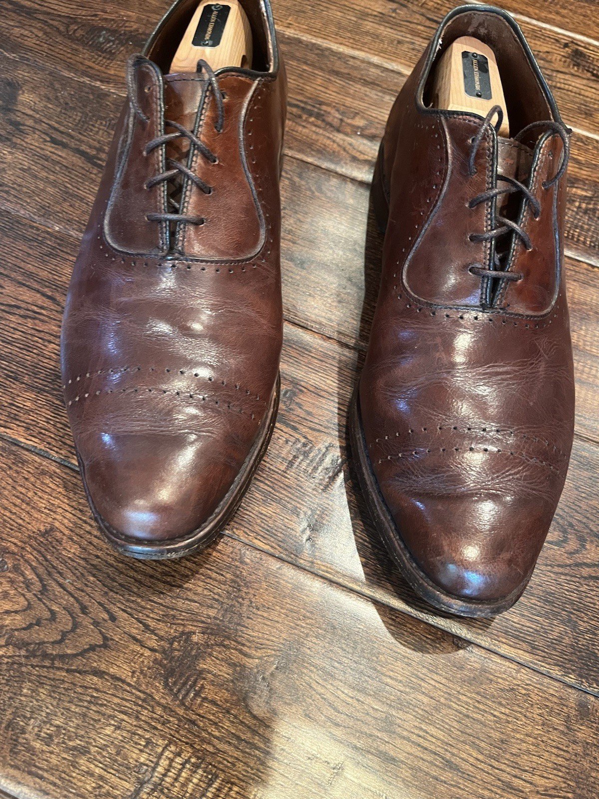 Allen Edmonds Men’s Brown Leather Brogue Oxford Dress Shoes Lace-Up 11.5 W