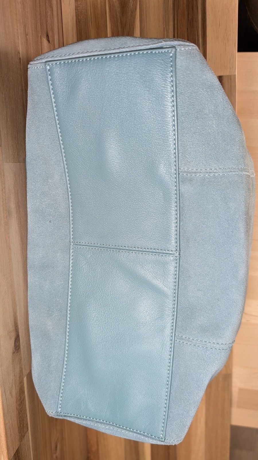 UGG Premium Suede & Leather Tote Bag Chambray Blue Pristine w/ Dust Bag