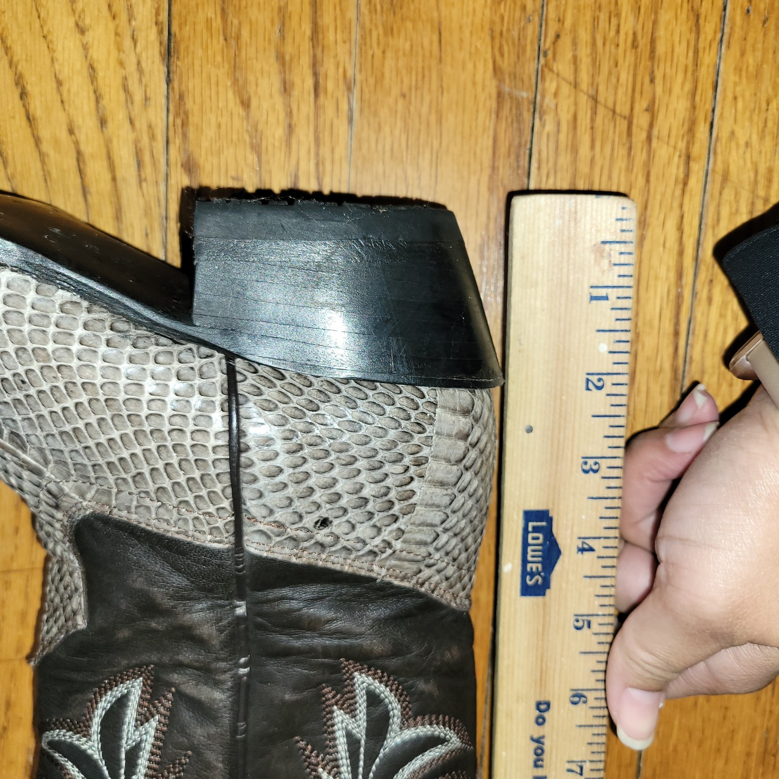 King Exotic NATURAL Genuine Cobra SnakeWestern Boot Pointed US M6 W7.5 Cowboy