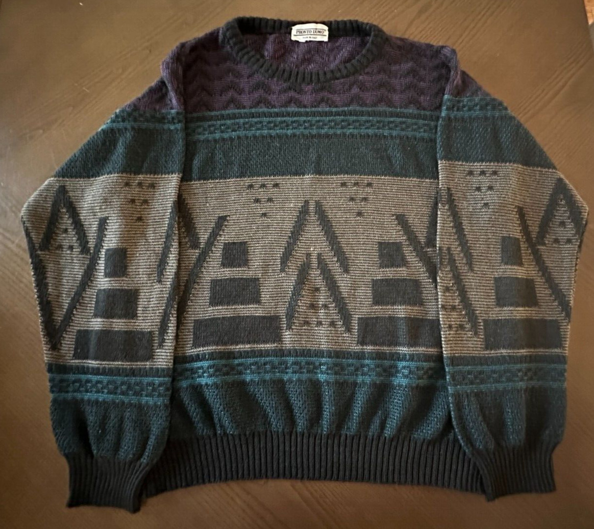Vintage Pronto-Uomo Cosby Sweater Men’s Size L 90’s Grunge Biggie Hip Hop Italy