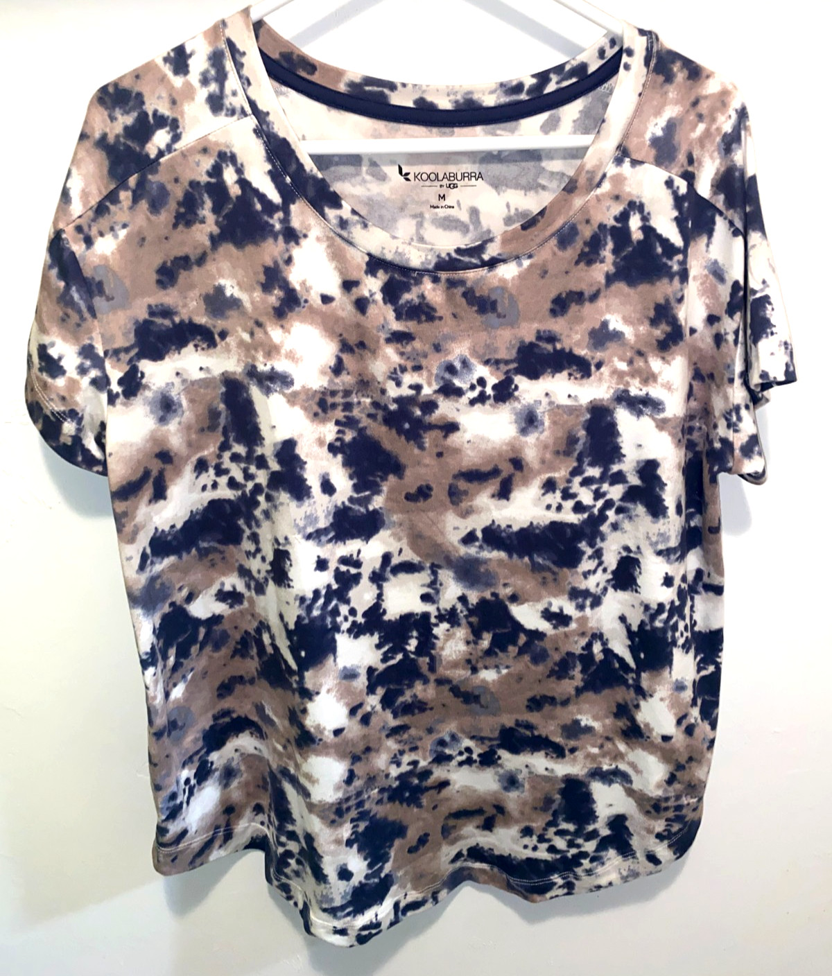 Koolaburra by UGG Cozy Jersey Top Short Sleeve Tie Dye Womens sz M Multi NEW