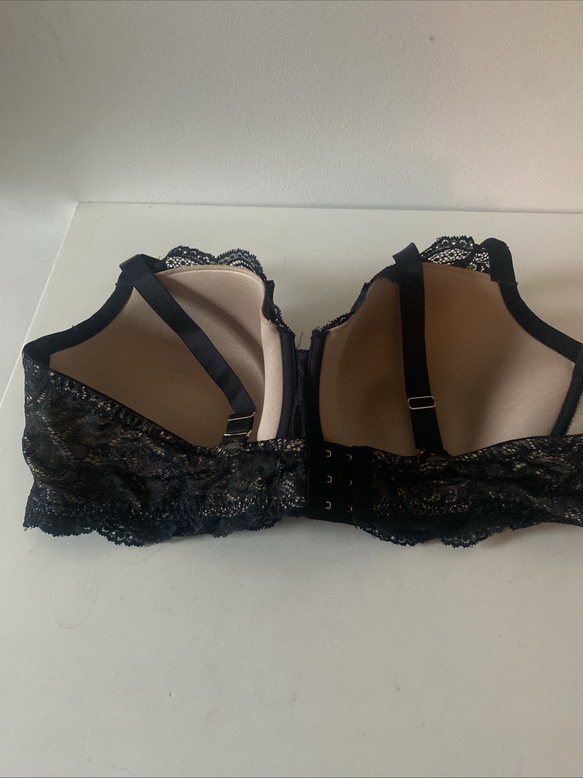ThirdLove 24/7 Lace Balconette Bra 44D Black Padded Underwire Multiway Straps