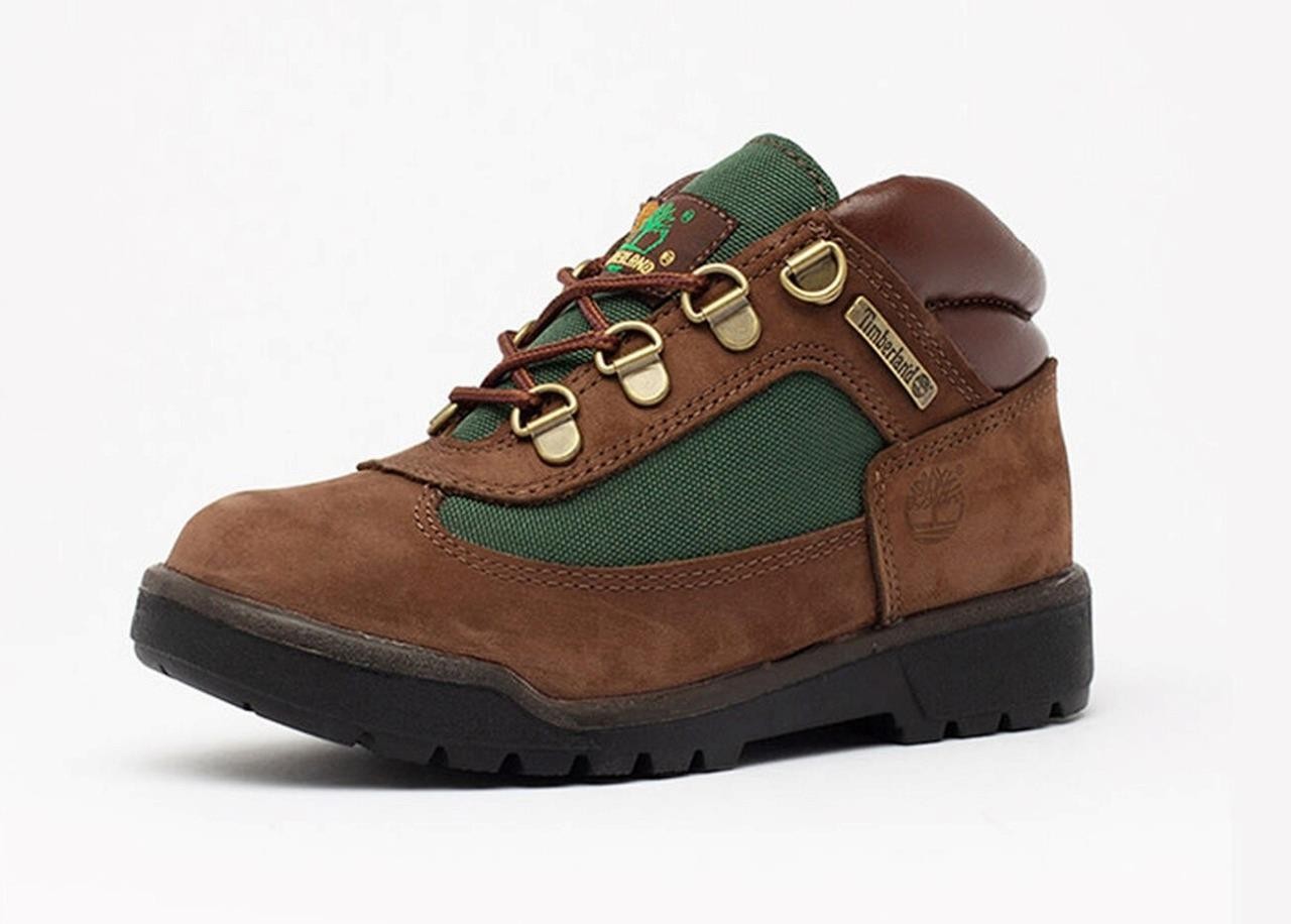 Boy’s YOUTH TIMBERLAND Field Mid Boot Dark Brown Nubuck LEATHER BOOTS Size 2.5