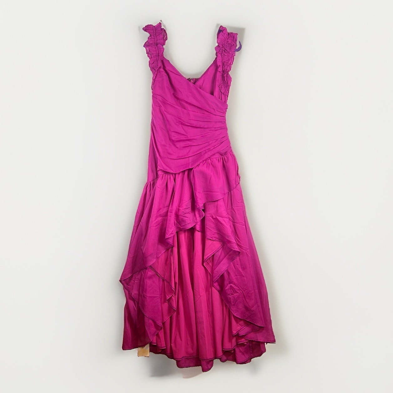 NWOT Abercrombie & Fitch High Low Ruffle Strap Pink Dress Small Tall Party
