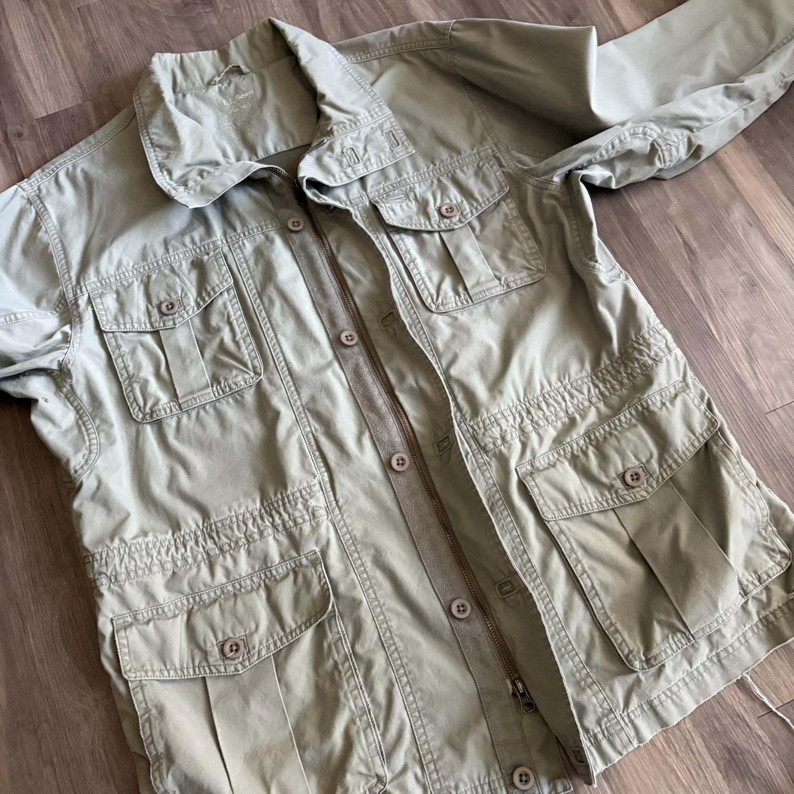 L.L. Bean Field Utility Jacket Coat Military Men’s Size M Cargo Mesh Lined 0HYU2
