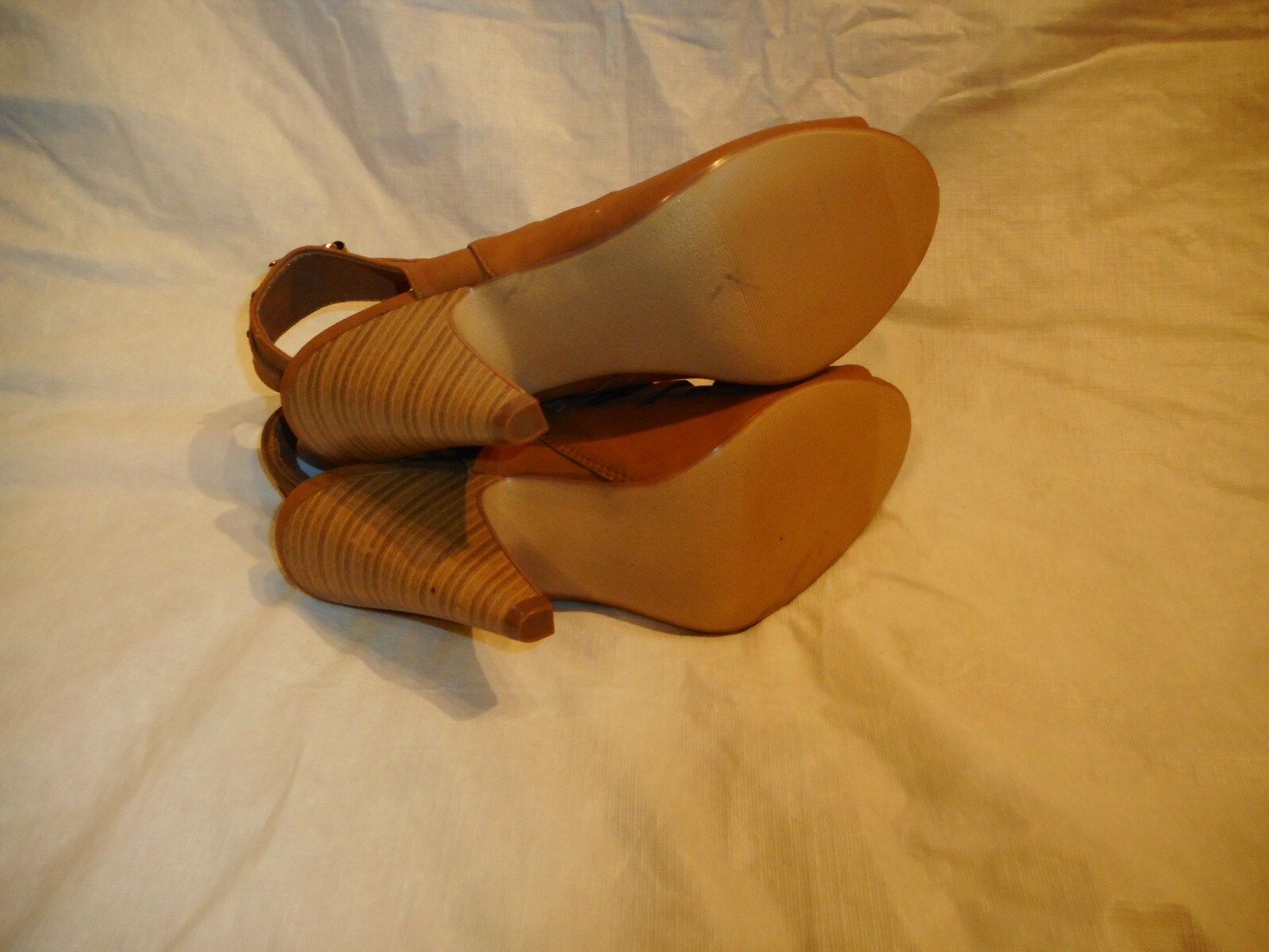 Open Toe Brown Man Made Materials U.S Shoes Size 8.5