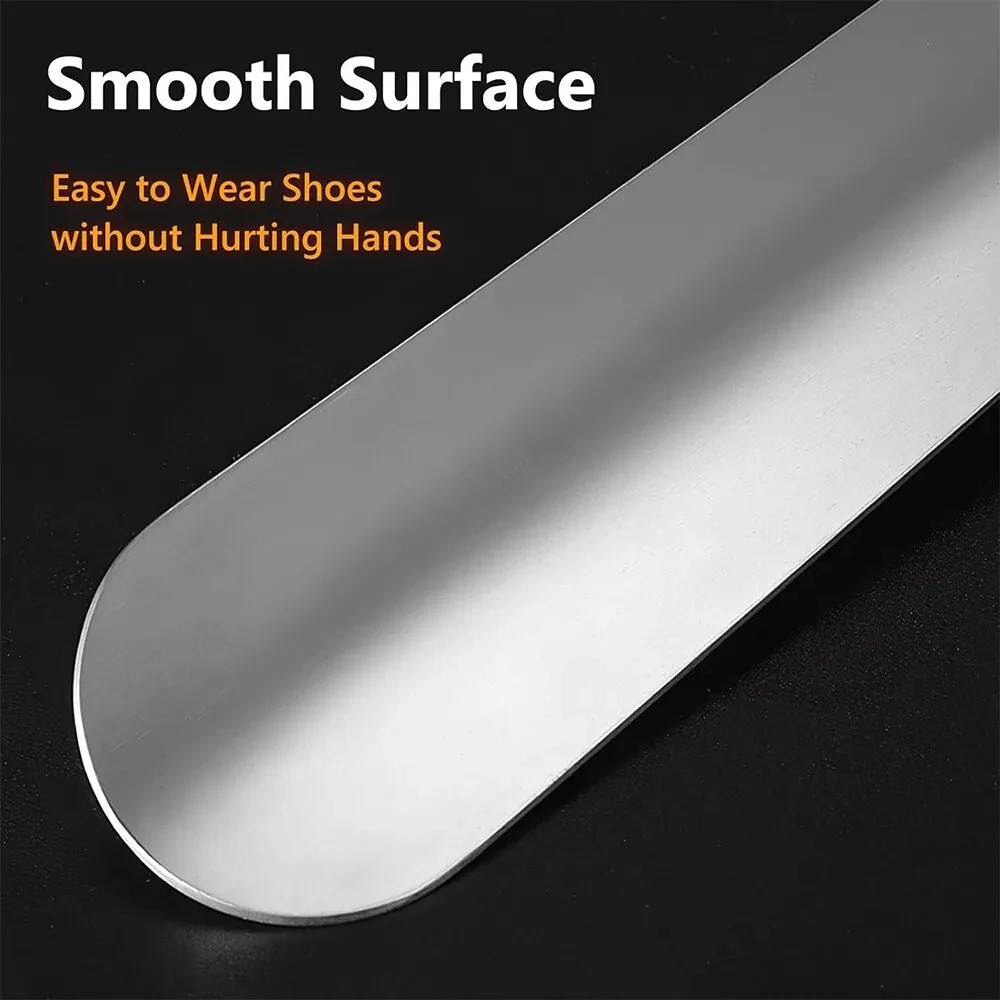 22in Extra Long Handle Shoe Horn Stainless Steel Metal Shoes Remover Shoehorn US