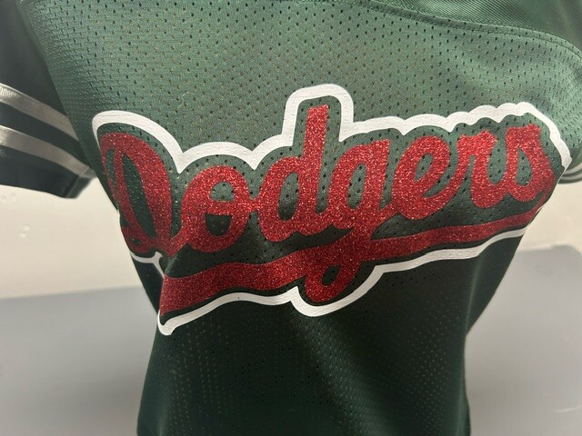 Los Angeles Dodgers Mexico Glitter Women Baseball Jerseys in Red White and Green