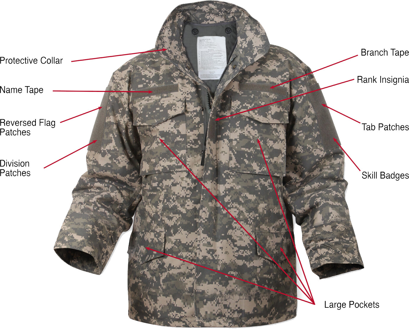 ACU Digital Camo M-65 Field Coat Army M65 Jacket w/ Jacket Liner