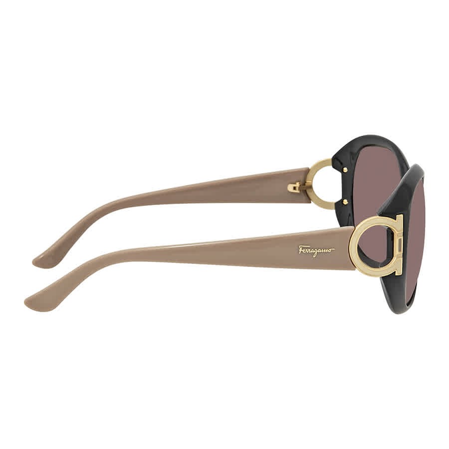 Ferragamo Brown Gradient Oval Sunglasses SF668 001 57 SF668S 001 57