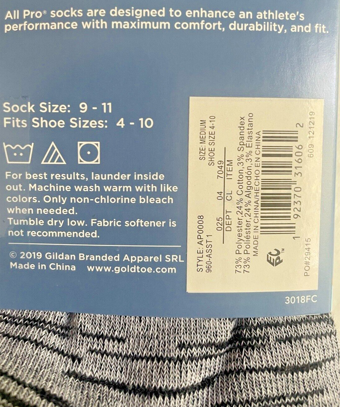 6 Pairs Gold Toe All Pro Aquafx Gray Pattern No Show Socks Shoe Sz 4-10
