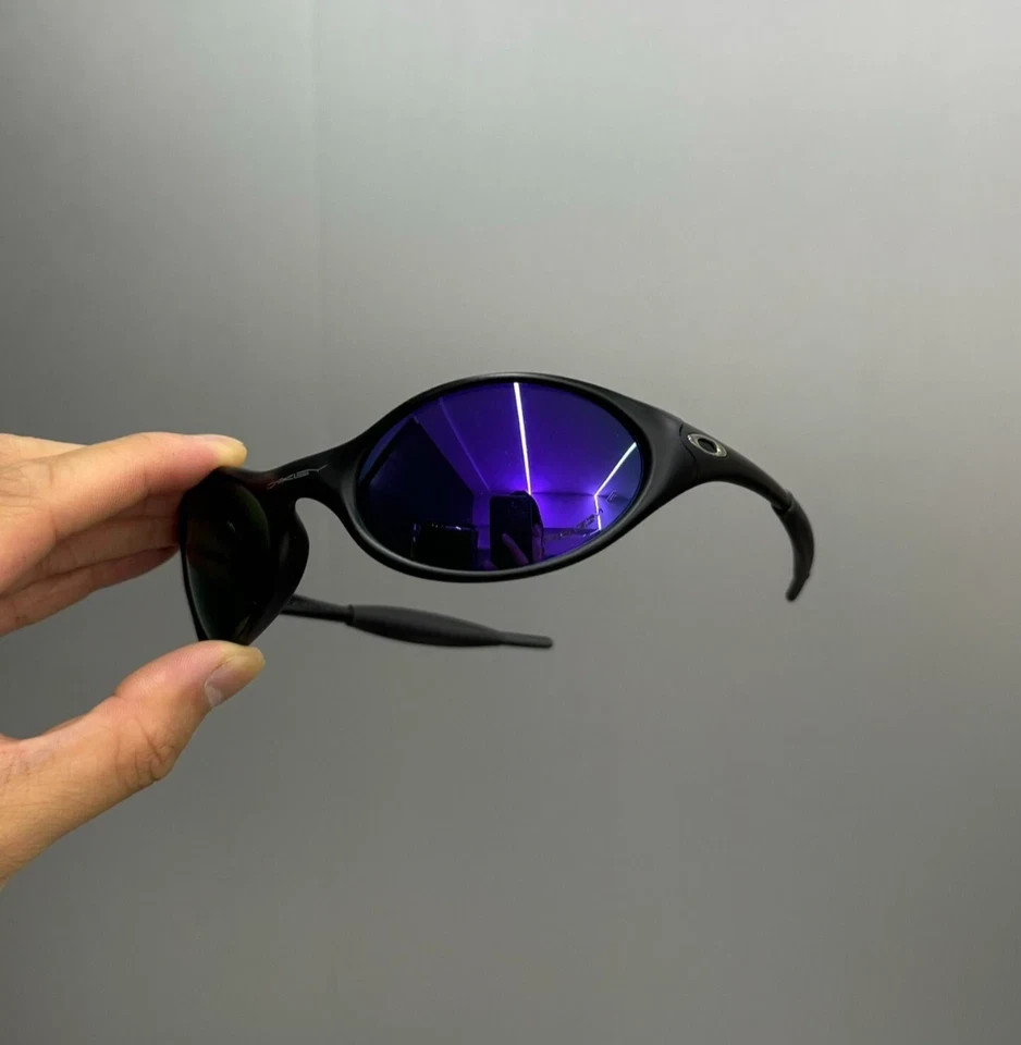 Oakley Minute 1.0 OO9133 Polarized Sunglasses Matte Black Frame Purple Lensfhj*
