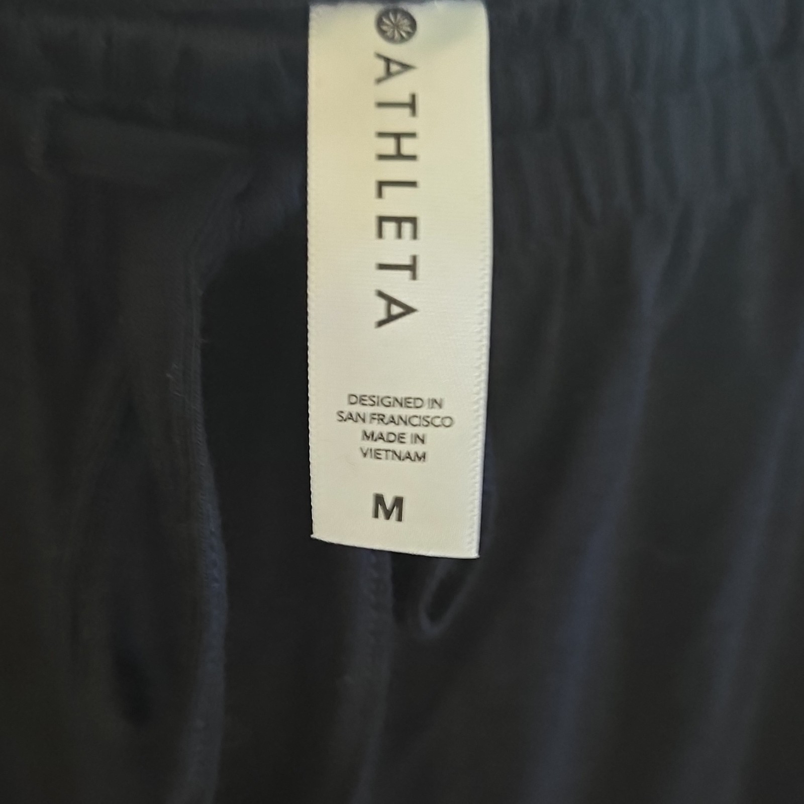 Athleta Black Solid Wide-Leg Pants Drawstring Elastic Waist Women’s M