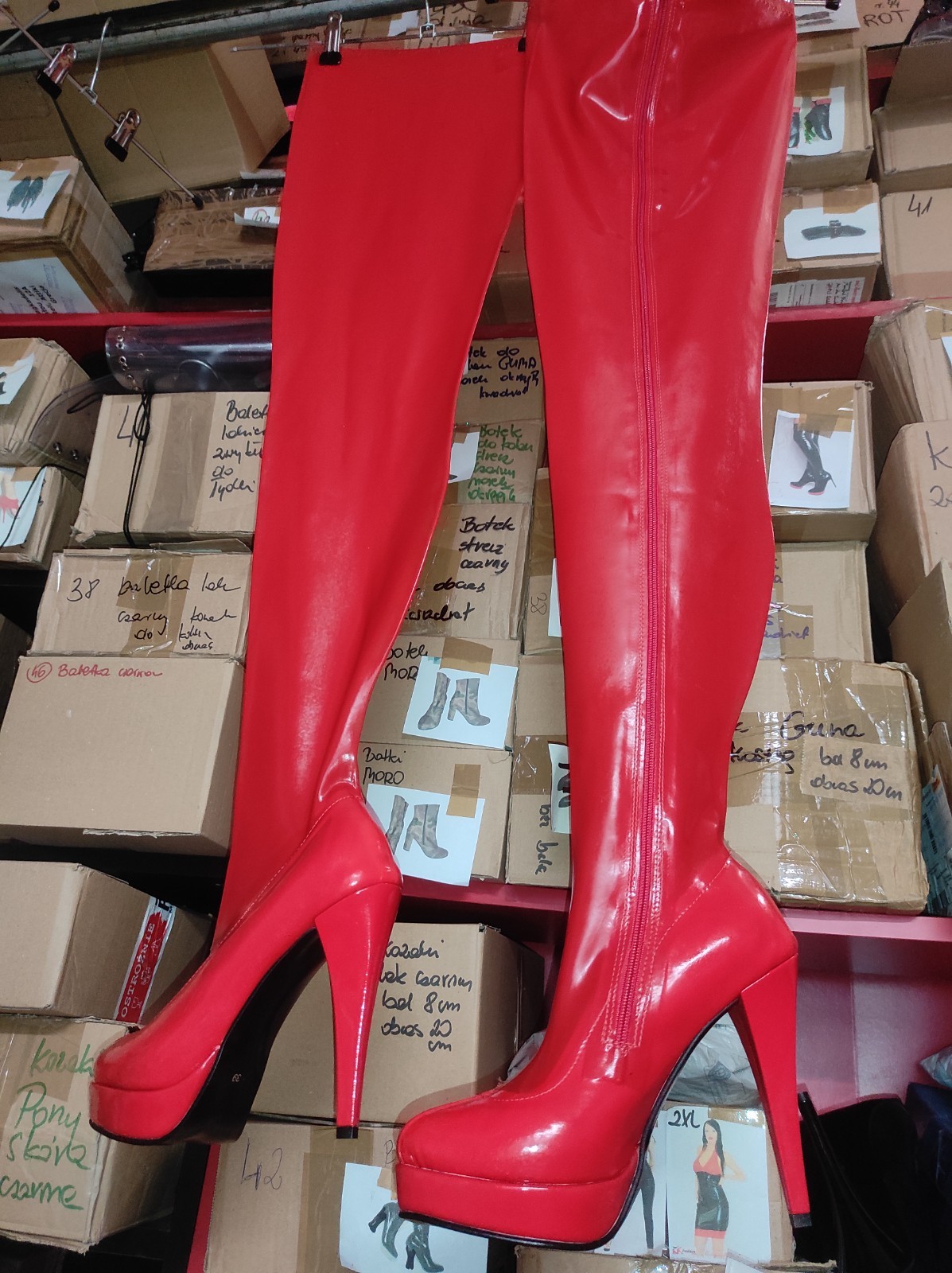 Handmade Rubber Boots Over The Knee Many Colours Heel 13cm 42 43 44 45 46 4