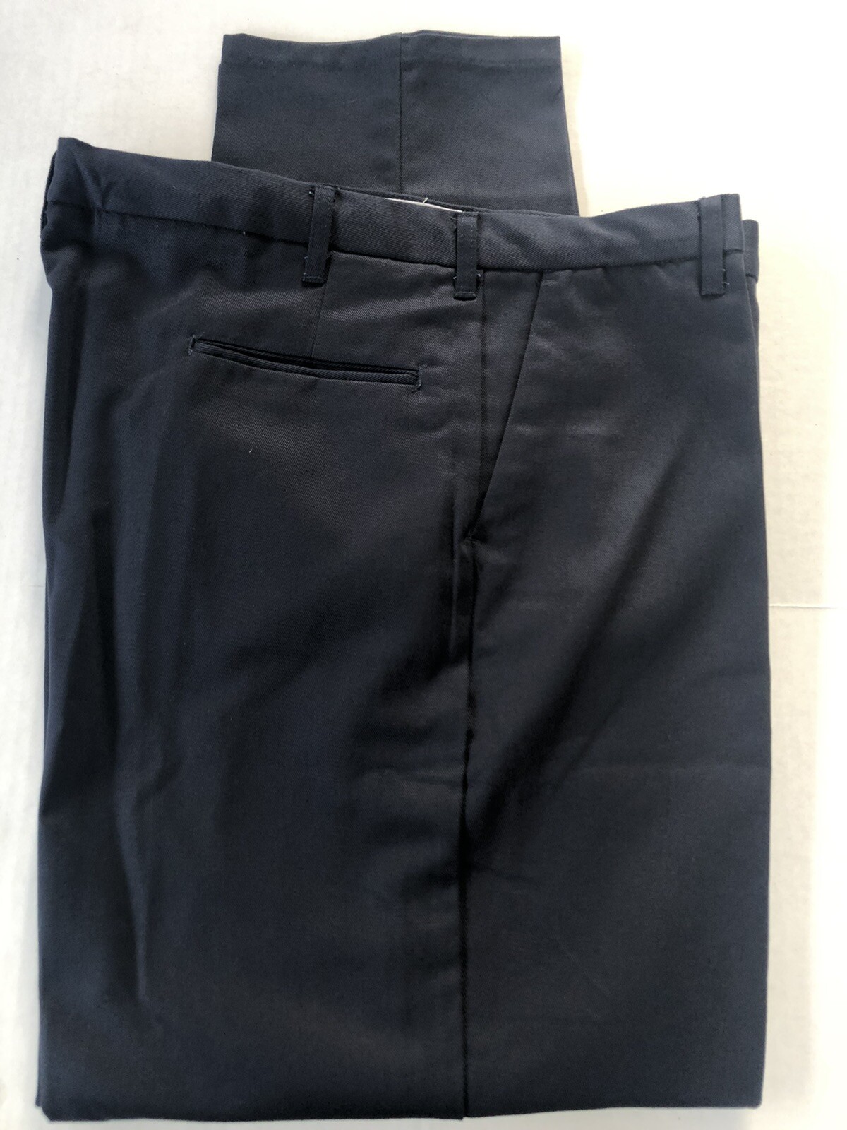 Lot Of 2 Cintas Navy Blue 100% (soft) Cotton work pants 34×30 #340-20