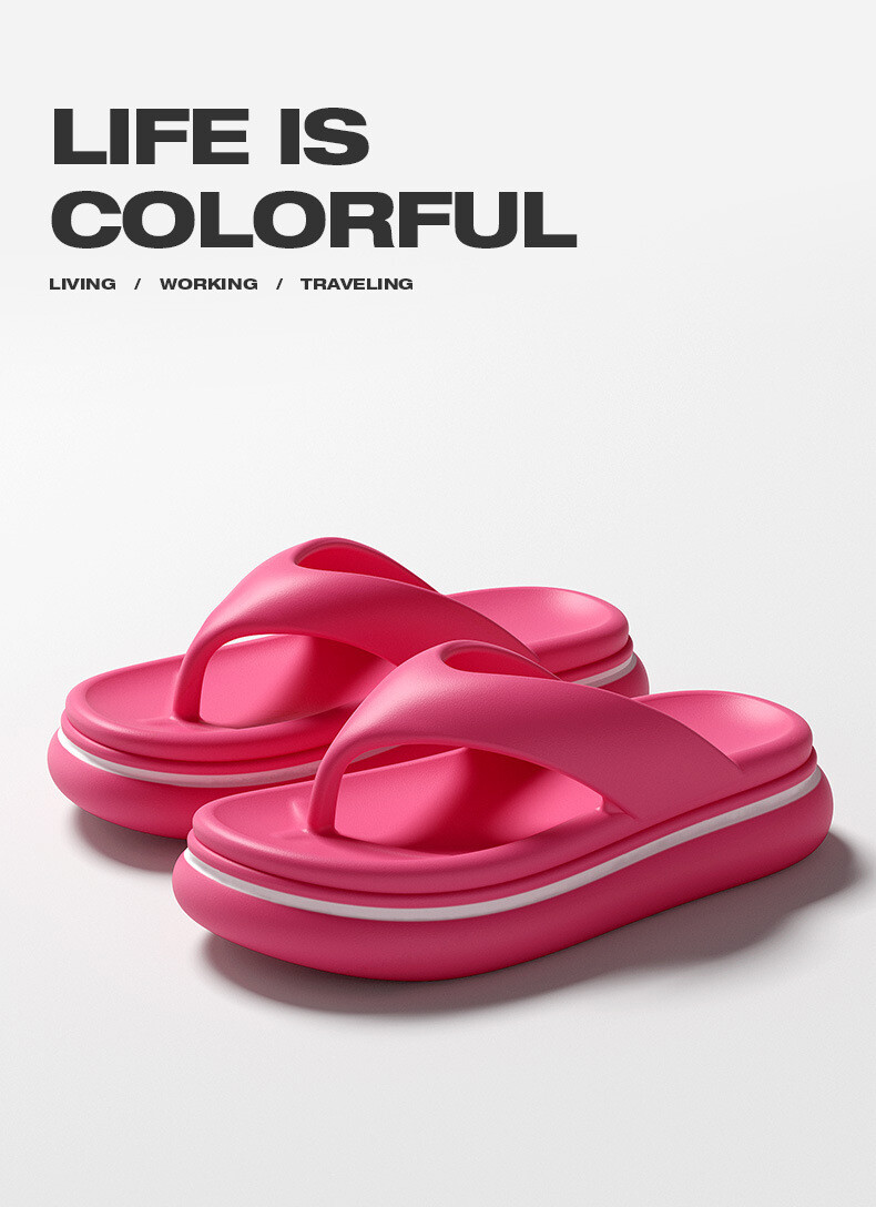 Flip Flops Sandal Soft Cushion Thong Thick Soles Suitable Slip On Slide Sandals