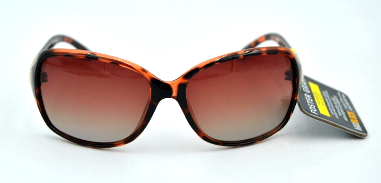 Foster Grant MaxBlock Brown POLARIZED Sunglasses POPPET POL 100% UV Protection