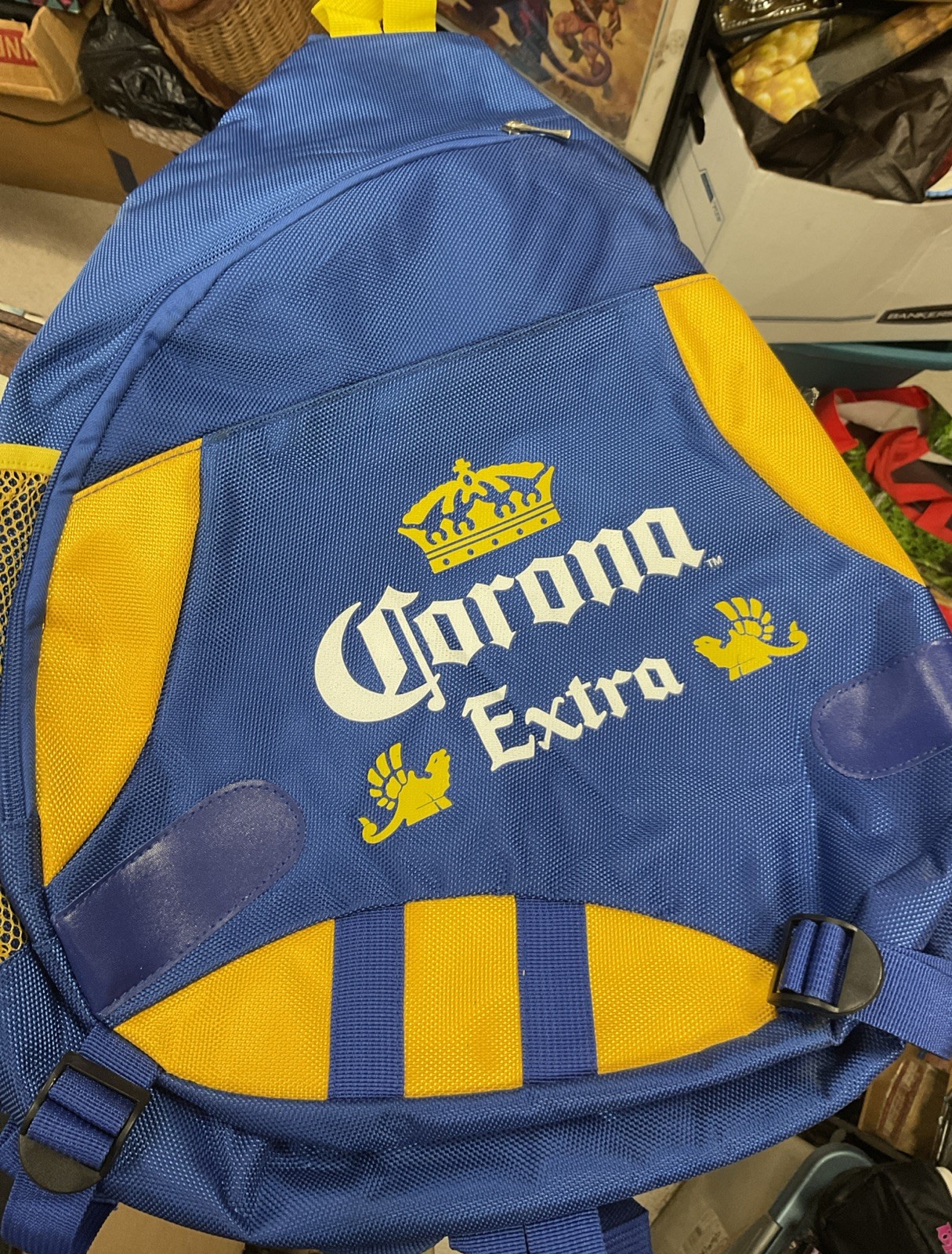 Corona Extra Slingbag Blue Backpack 20 Inches Blue Yellow Bag Sack Travel Pouch