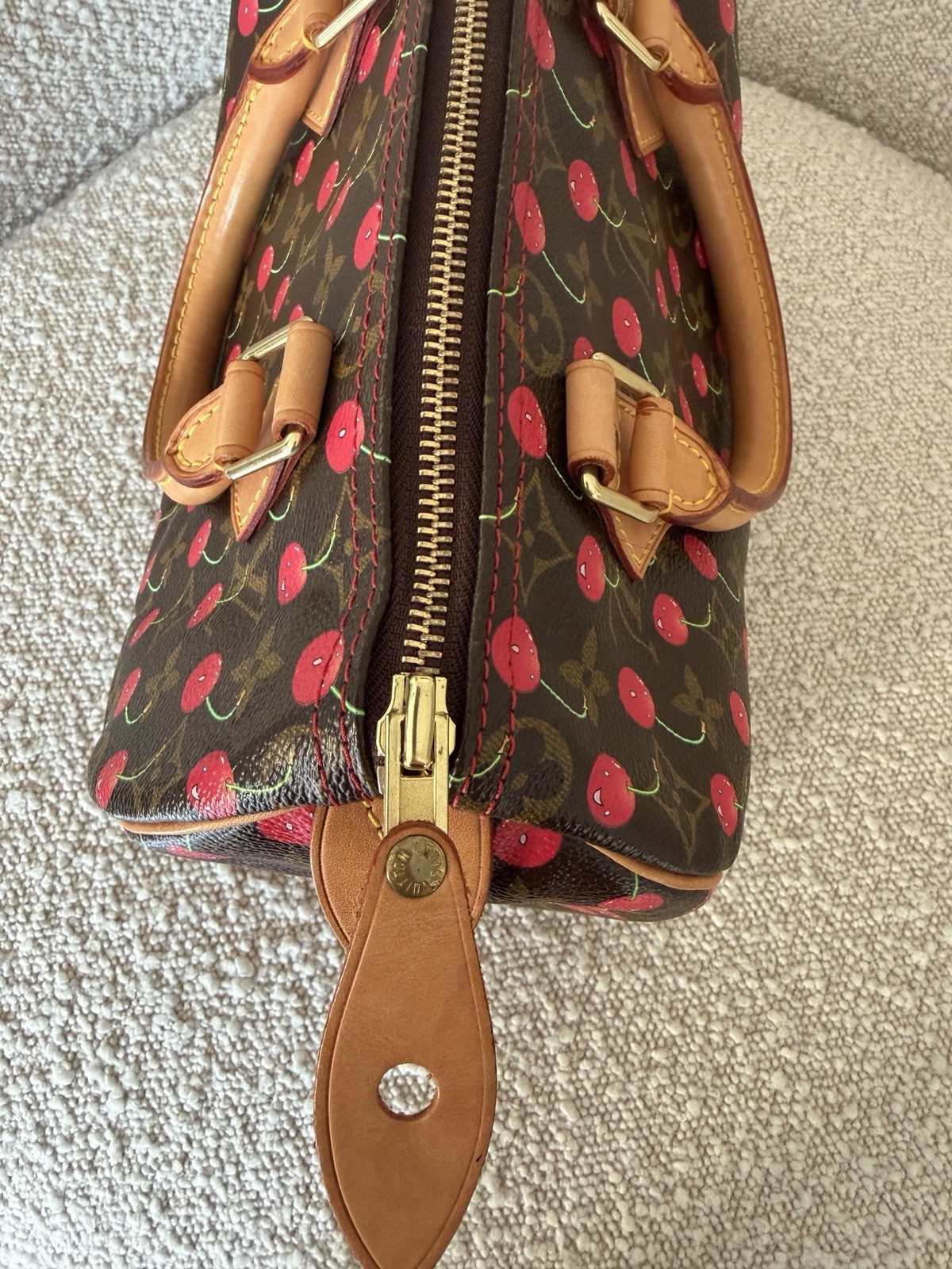 Louis Vuitton Speedy Satchel 25 Brown Canvas Monogram Cerises