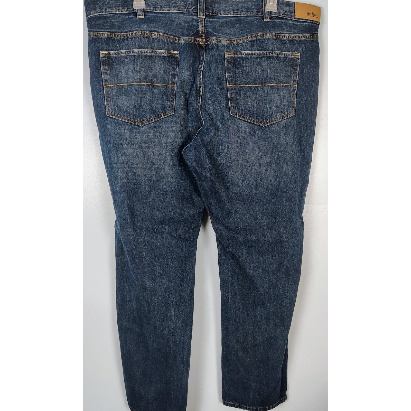 Urban Pipeline Mens Relaxed Straight Leg Jeans Medium Wash Blue 46/32 Denim