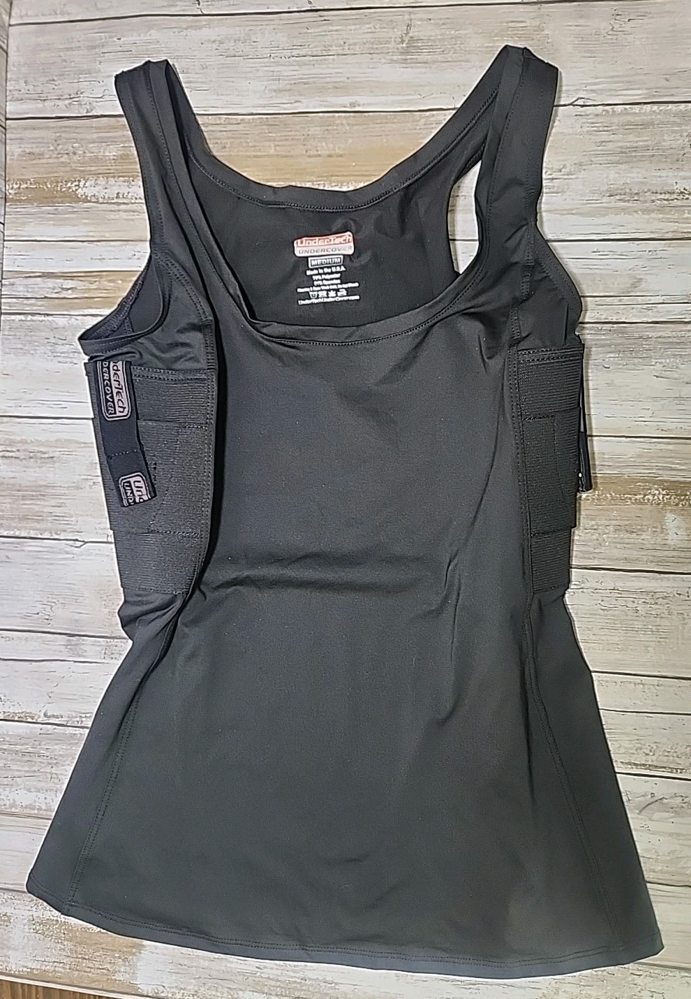 UnderTech Undercover Concealment Shirt Women Size Medium Black Tank Top Double