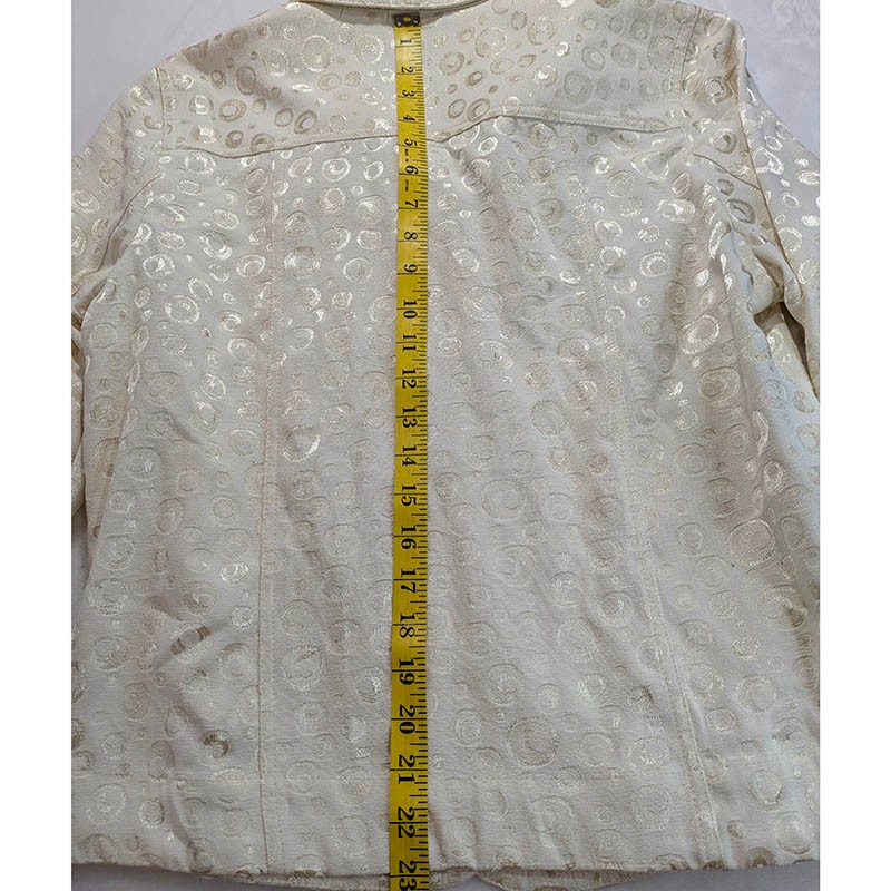 Tan Jay Champagne Shimmer Viscose Jacket Womens 12 Mother of the Bride Elegant