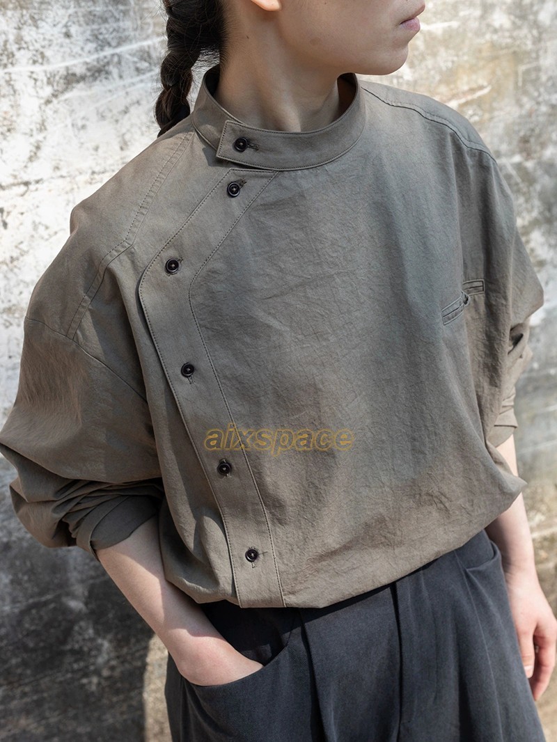 New Chinese Style Womens Casual Long Sleeve Loose Shirts Tops Blouse Autumn