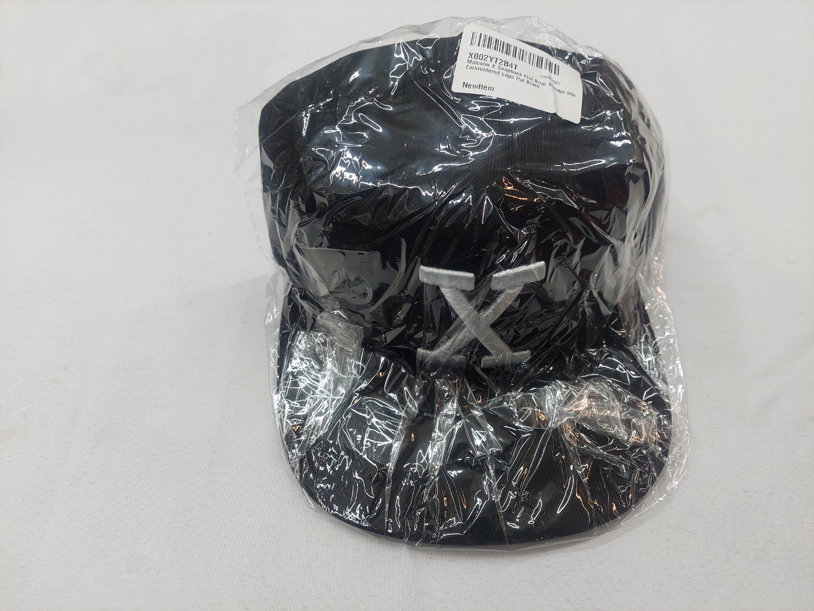 Malcolm X hat cap black flat bill brim snapback embroidered logo NEW!