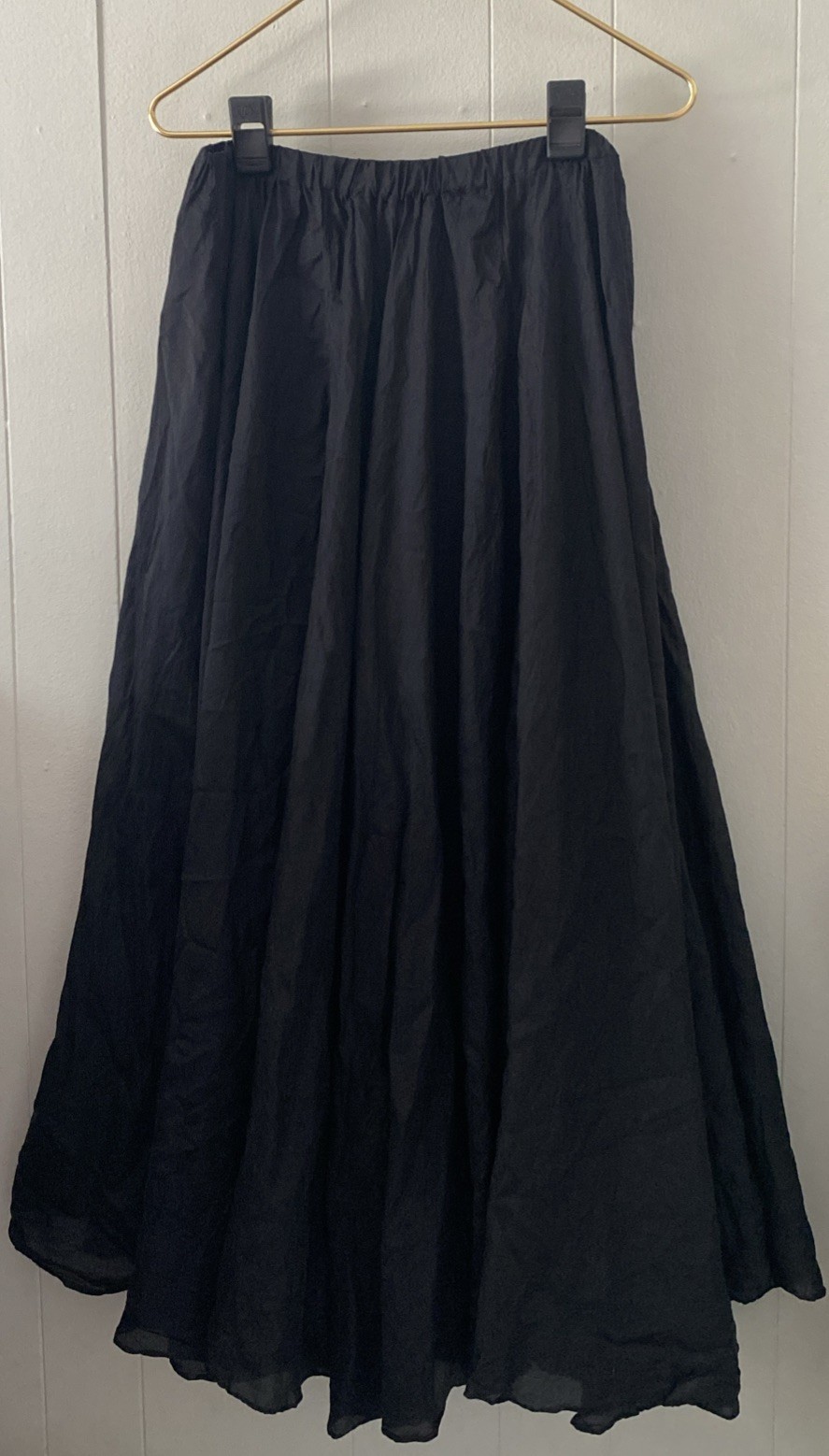 Vtg 90s Express Black 100% Silk Maxi Skirt Stevie Nicks Festival Gypsy Boho Sz M