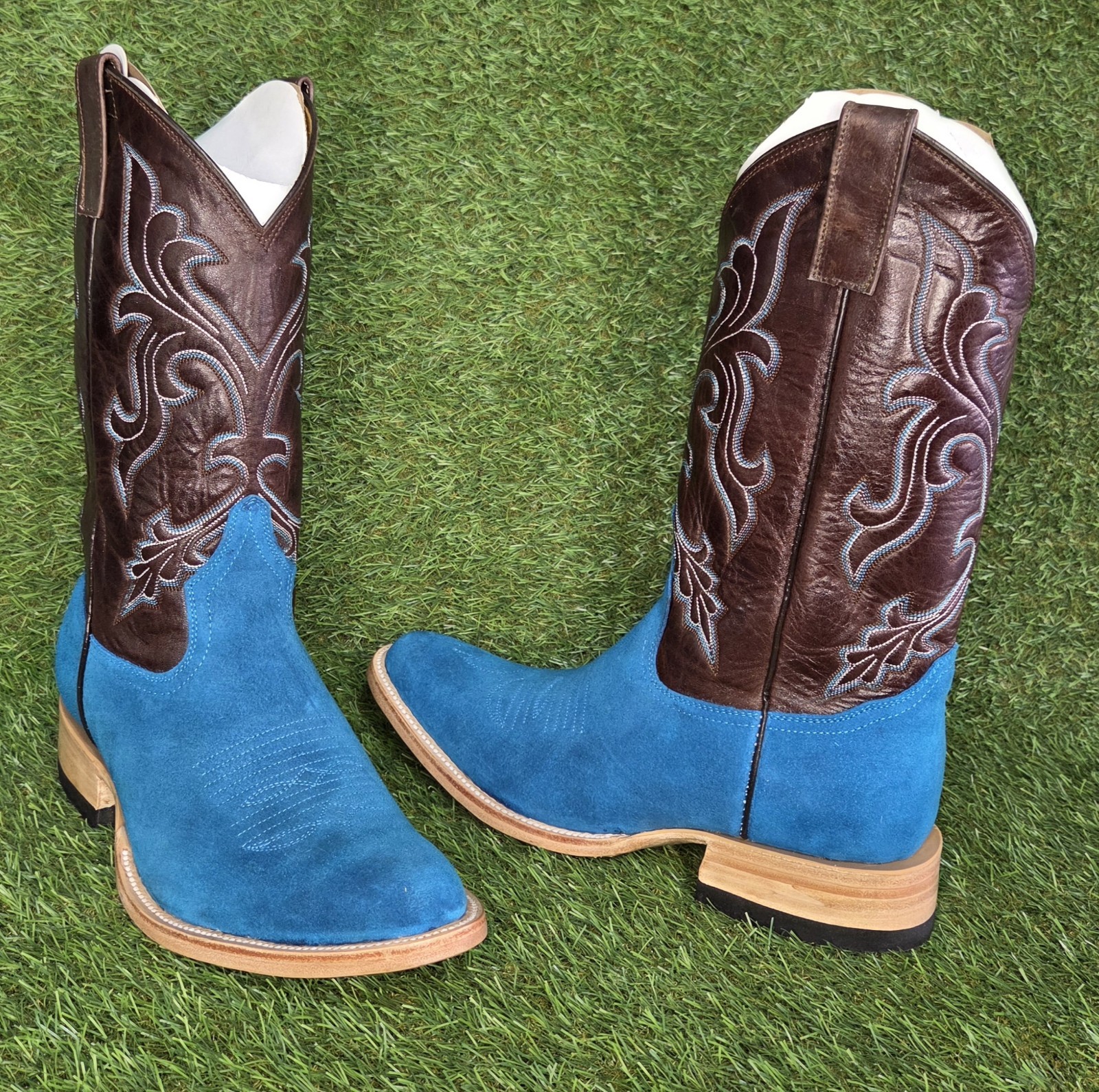 Men’s New Turquoise Suede Cowboy Boots All Sizes And Toe Styles Available 🔥🔥🔥