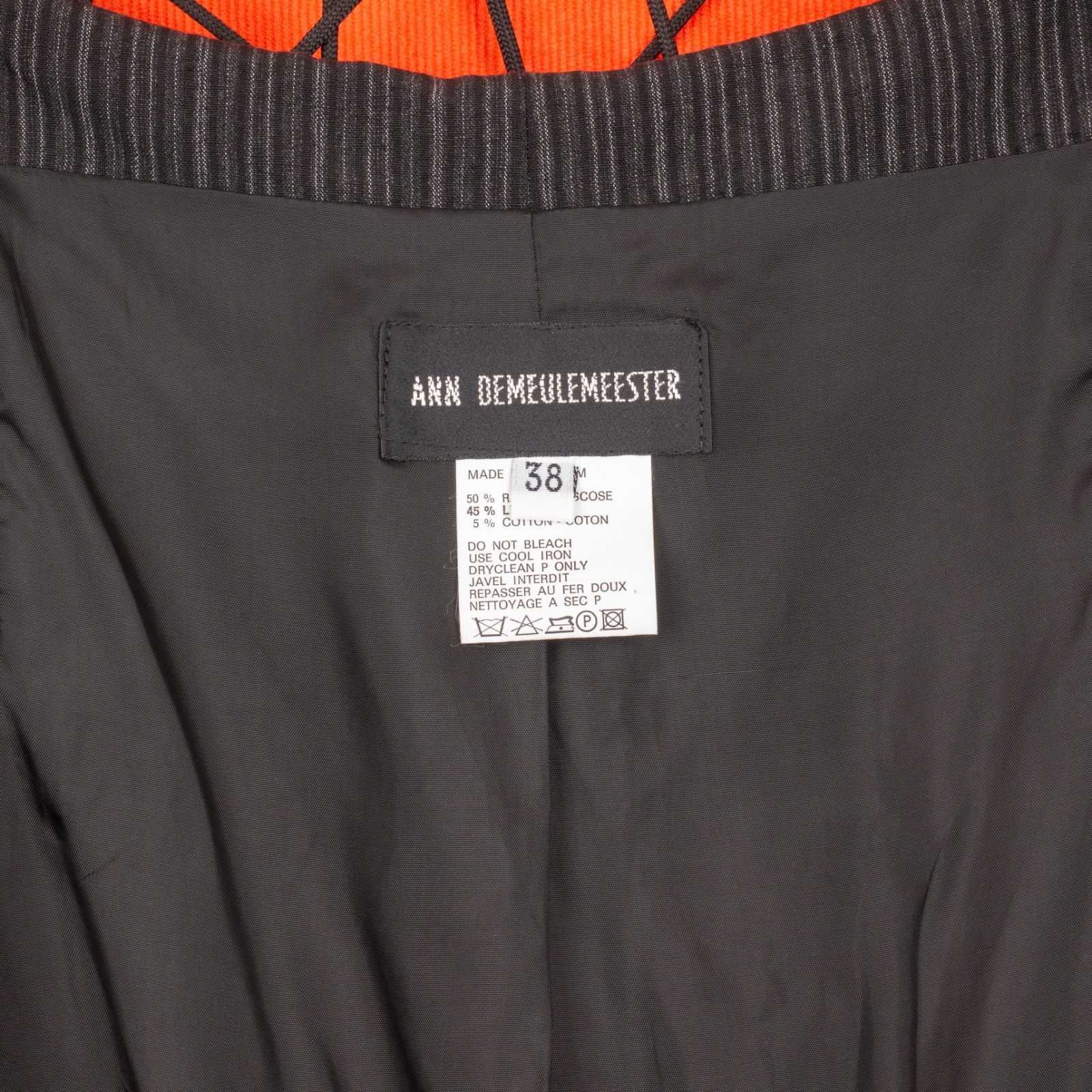 Ann Demeulemeester Gray Pinstripe Deconstructed Trench Vest Dress Cardigan 38 M