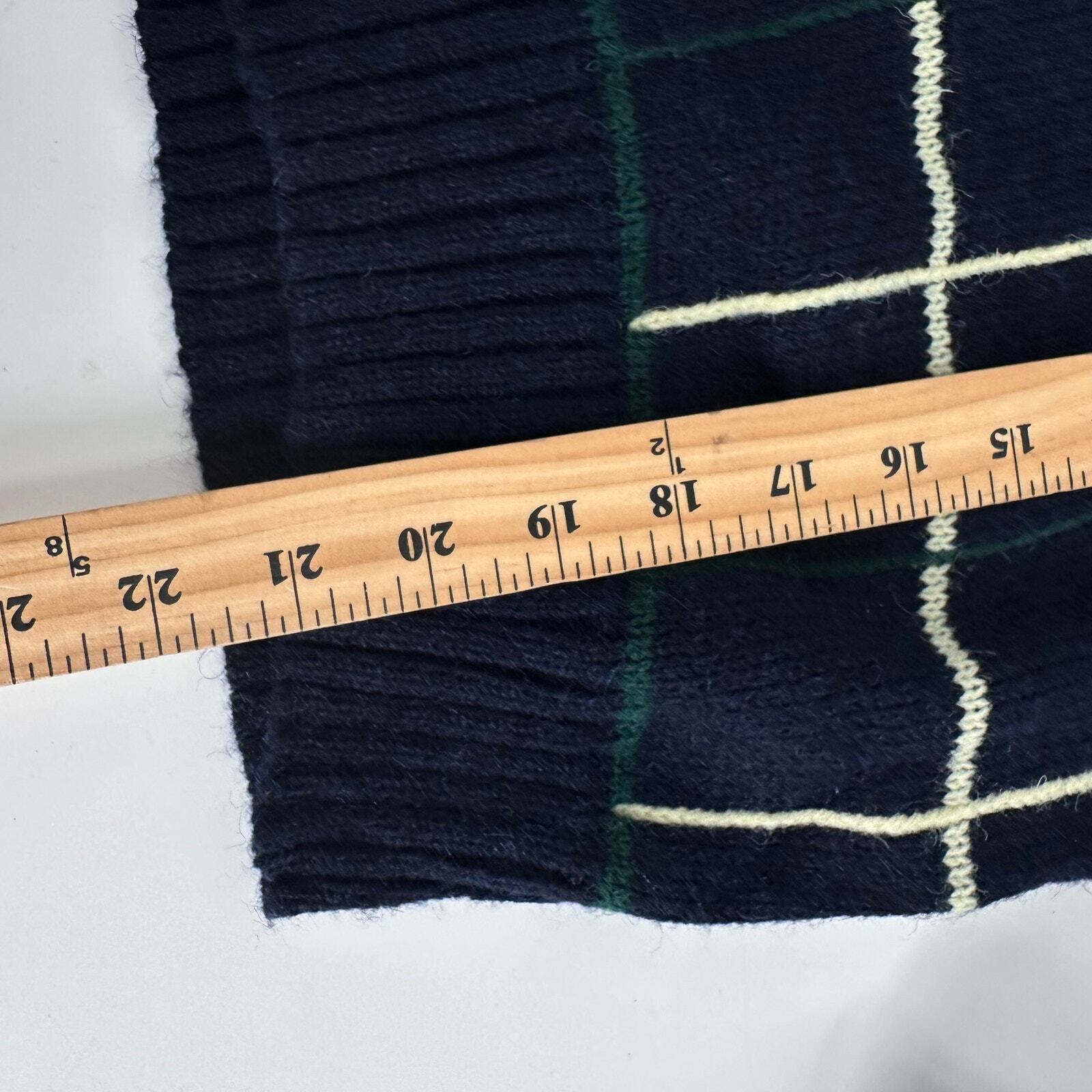 Garland Hong Kong Dad Style Dark Blue Grid Check Pattern Sweater Adult Window