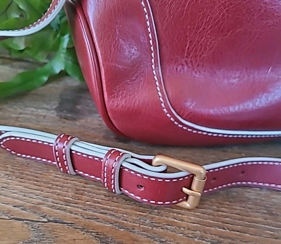 Dooney & Bourke Red Large Florentine Shopper Leather Handbag Crossbody Dust Bag