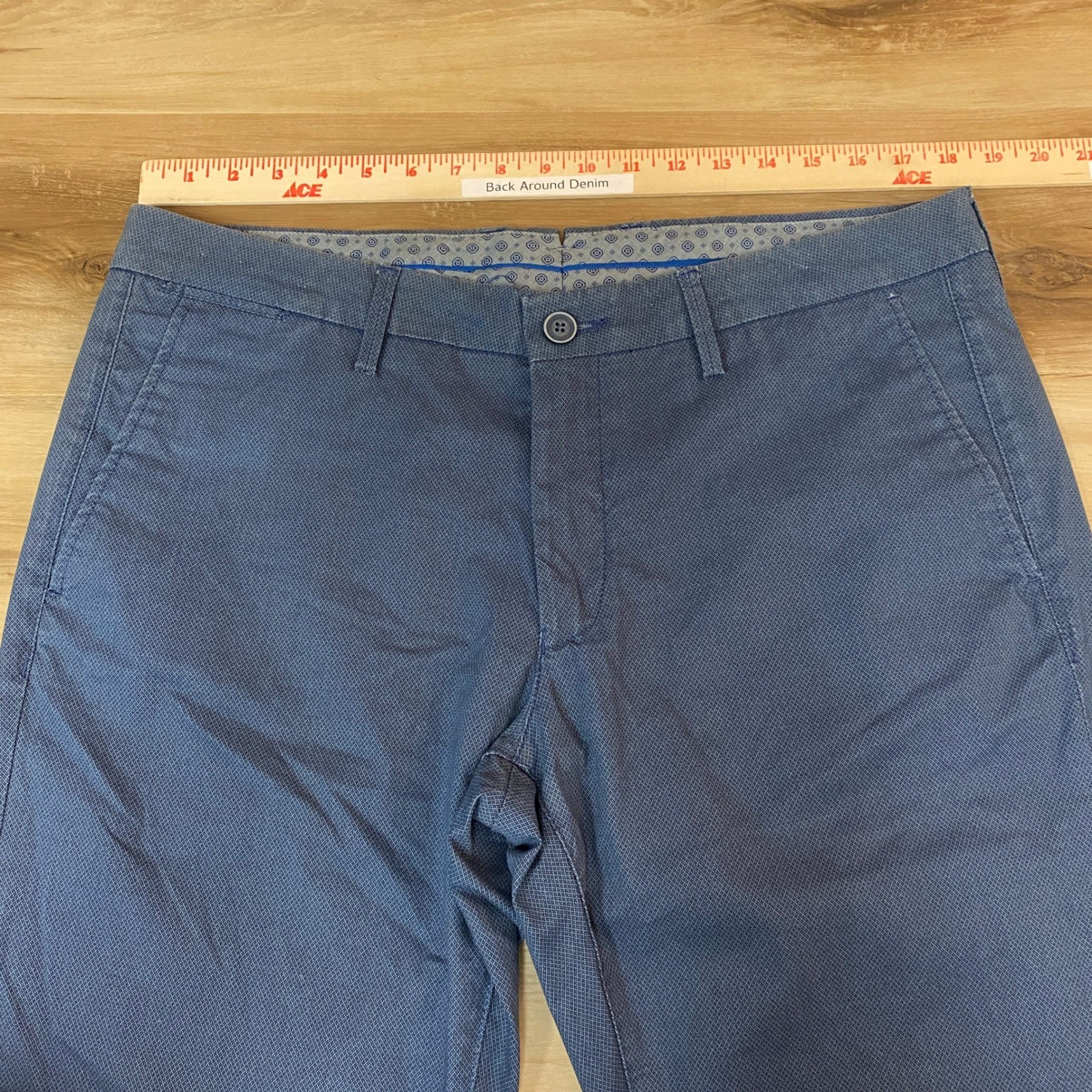 Saks Fifth Avenue Pants Mens 38 Blue Made in Italy Cotton Blend
