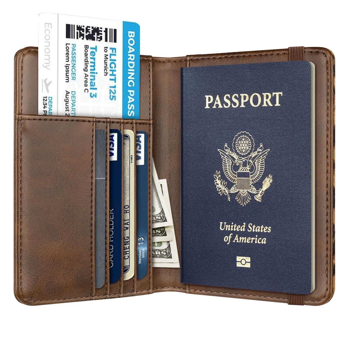 Passport Holder Cover,Traveling 5.5 x 3.93 x 0.6 inches, Leopard