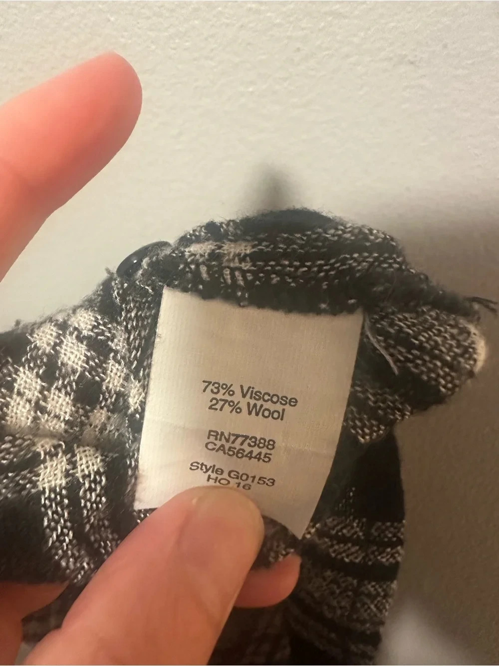 Madewell Highroad Popover Plaid Blouse Black White Size S