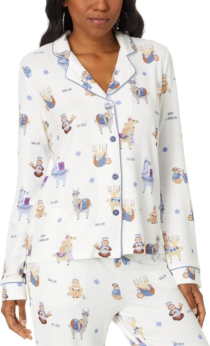 NWT PJ Salvage Womens S Happy Llamakkah Pajama Top (Pants not included)