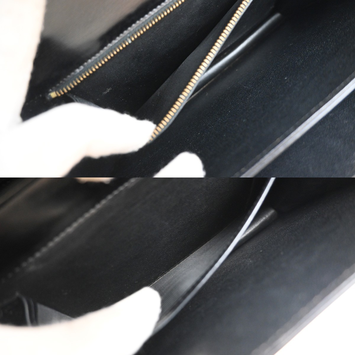 CELINE PARIS Logo Horse Carriage Shoulder Bag Leather Black Gold Italy 38KP606