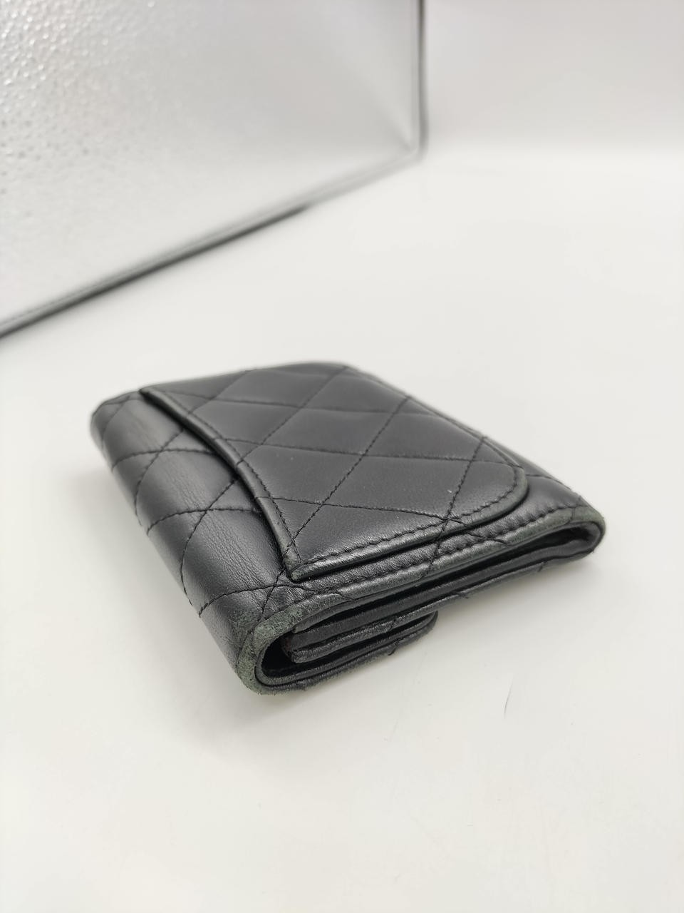 Chanel Matelasse Coin Case 11×8.3cm Leather Black Used