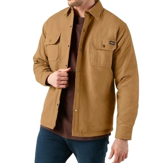 Dickies ~ Men’s XL ~ Workwear ~ Flannel Lined ~ Snap Front ~ BROWN Canvas Jacket