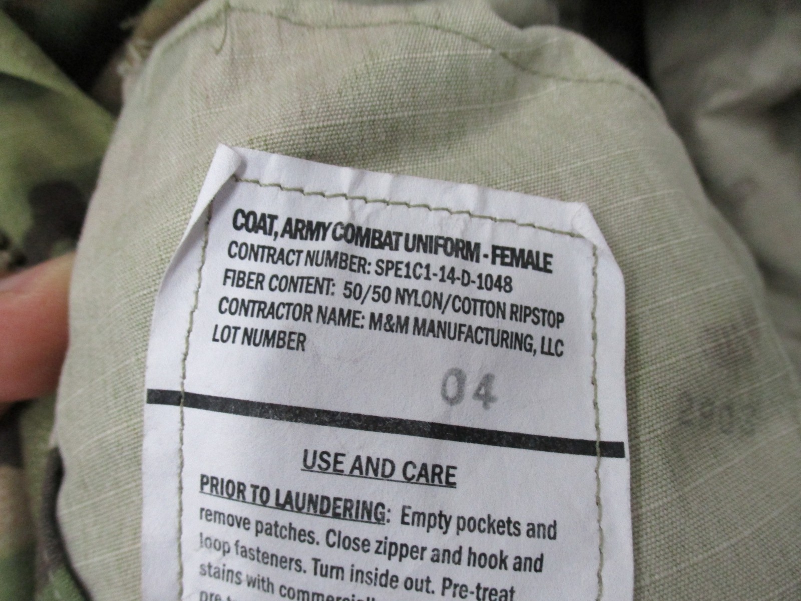 USED USGI ARMY WOMANS COMBAT UNIFORM TOP FEMALE SHIRT SCORPION OCP 50/50 RIPSTOP