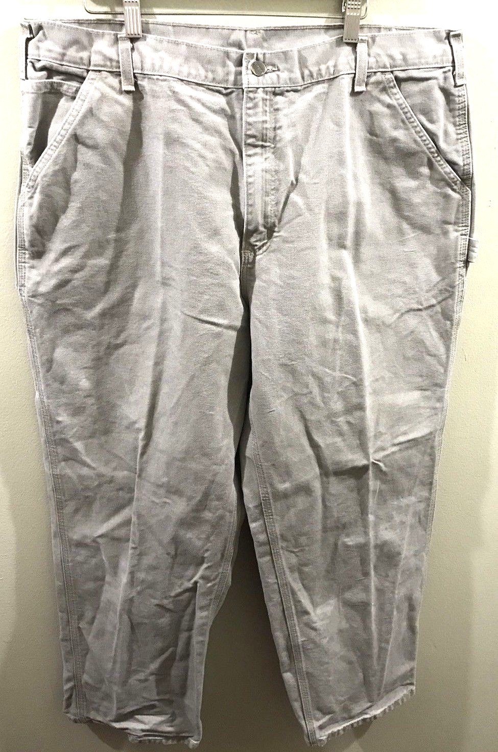 Carhartt B11 DES Desert Duck Cotton Dungaree Work Pants Farm Hammer Loop 38 X 31