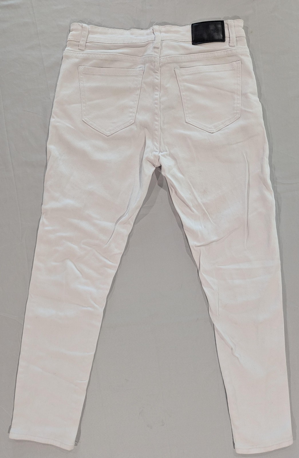 Encrypted Jeans Mens 32×30 White Skinny Slim Fit Moto Biker Stretch Denim
