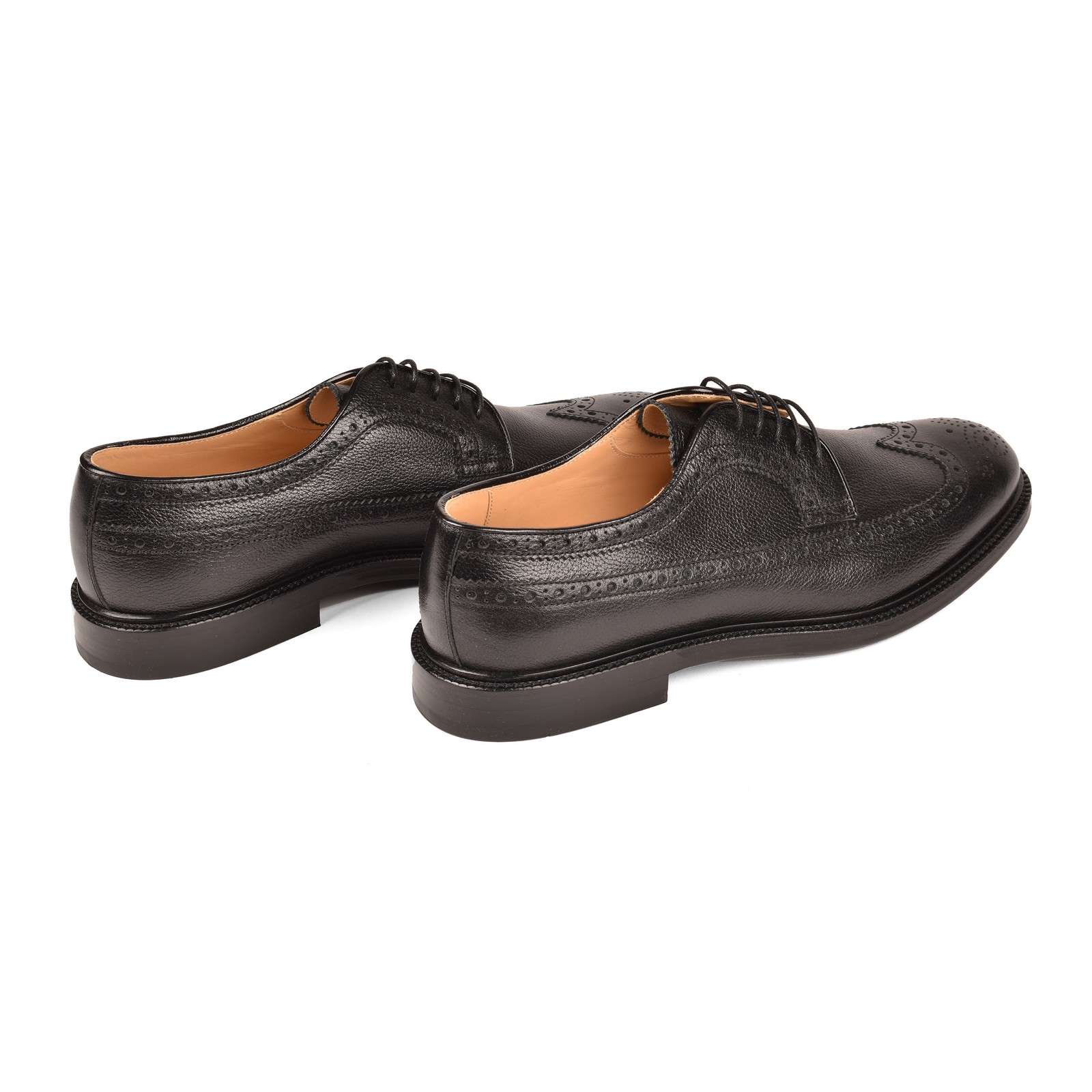 BRUNELLO CUCINELLI MEN’S BLACK LEATHER BROGUE SHOES MSRP $1535