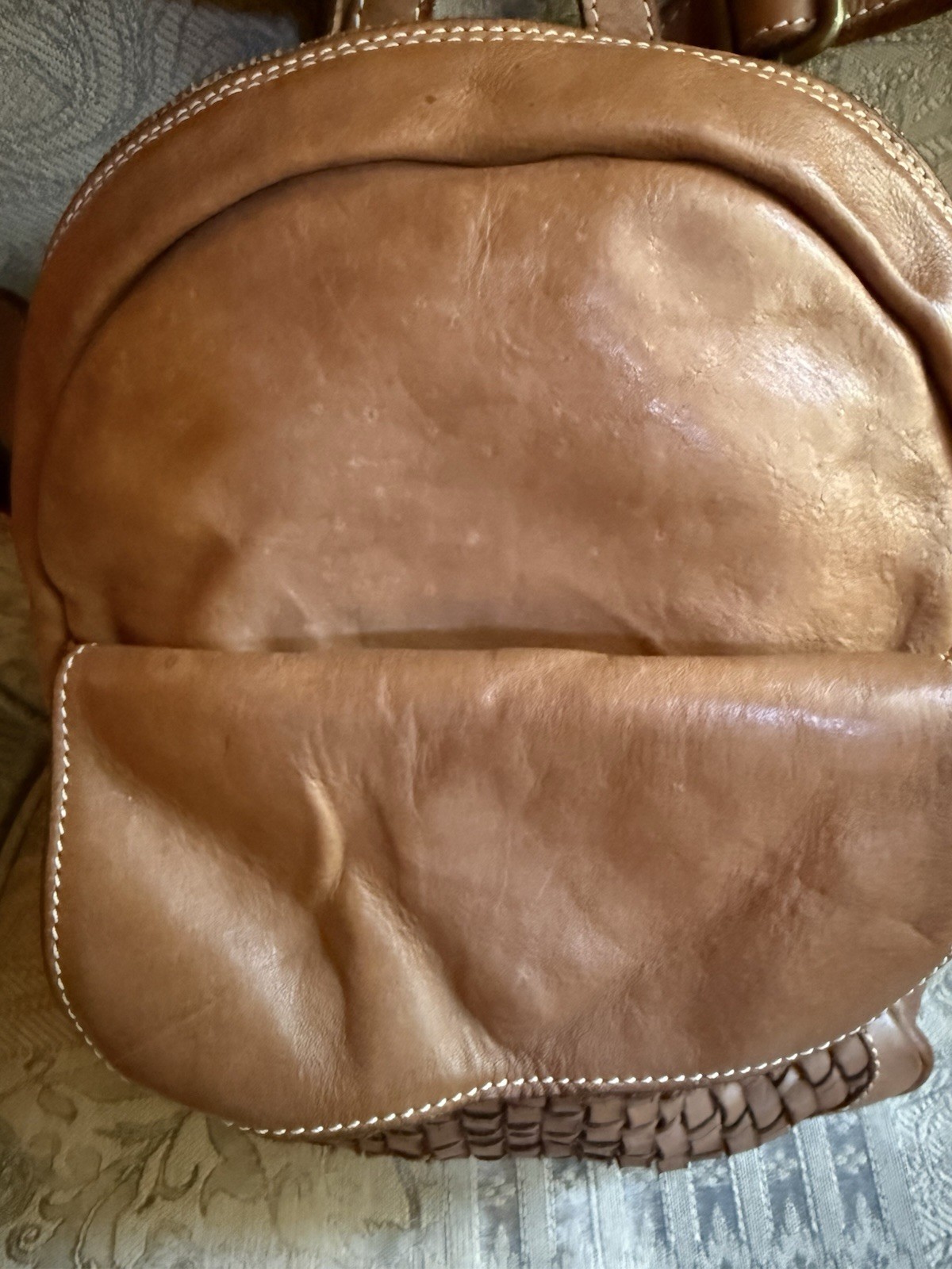 Costanza Rota Brown Genuine Leather Backpack Made In Italy
