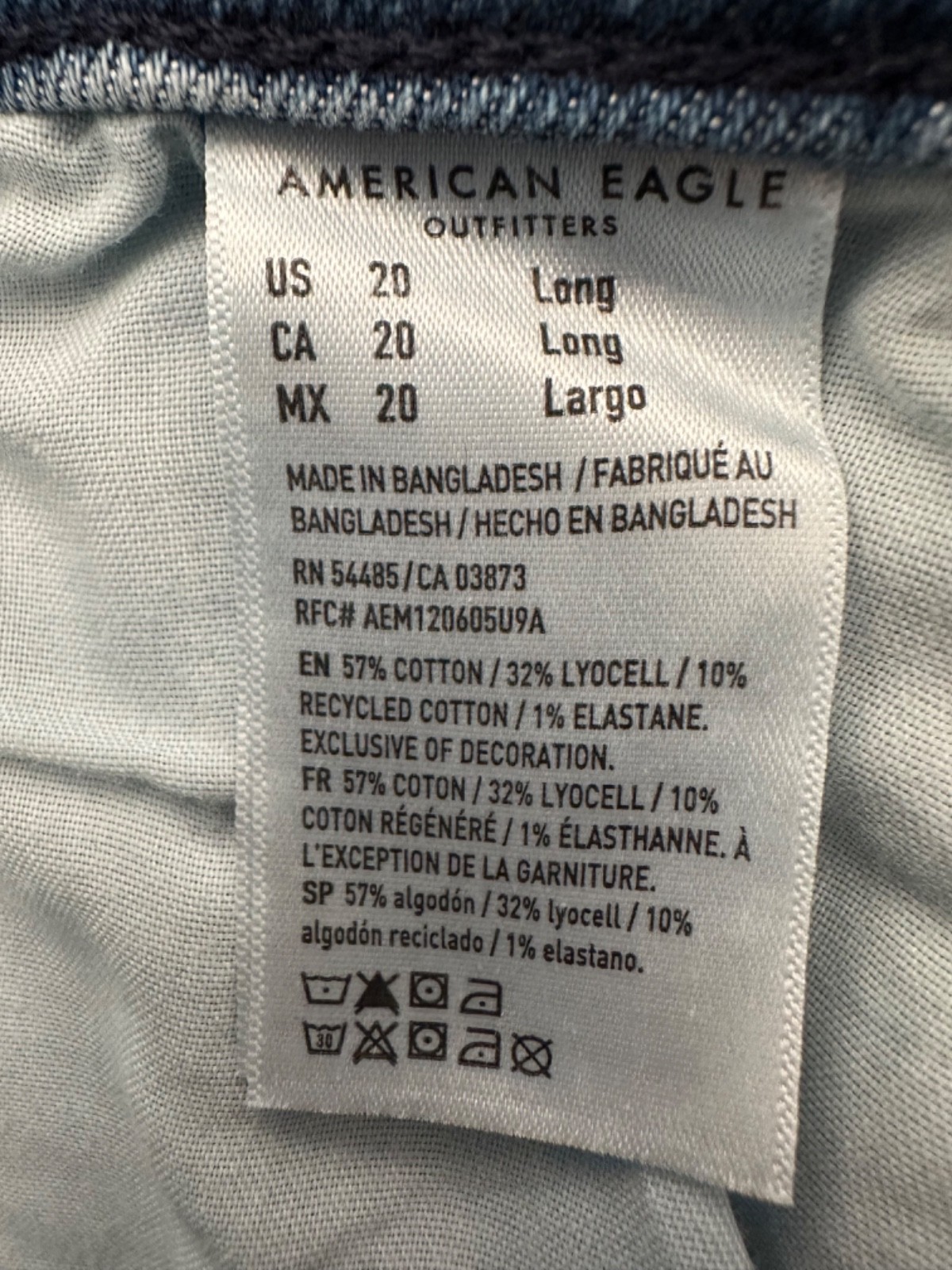 American Eagle Outfitters Womens Jeans Size 20 Long Distressed RN 54485 CA 03873
