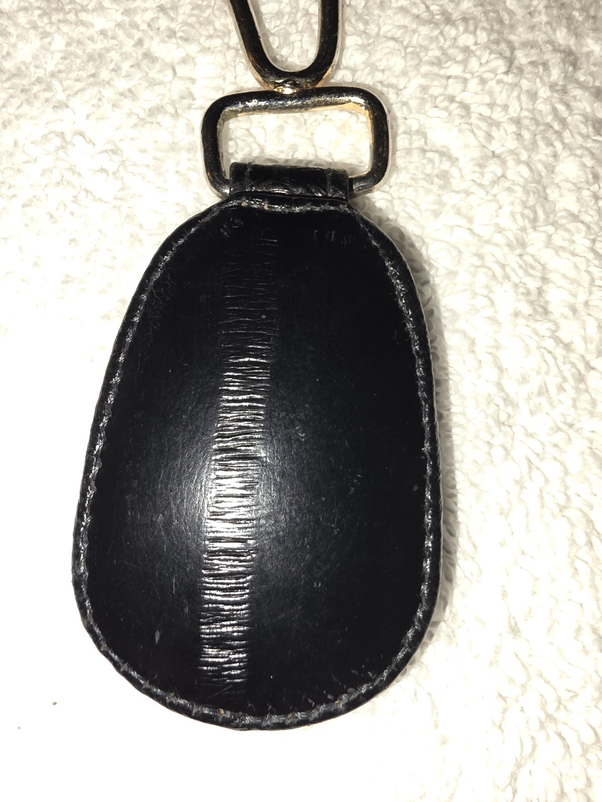 Vintage 90s Genuine Eel Skin Key Ring Carabiner Clip Very Soft Smooth Feel