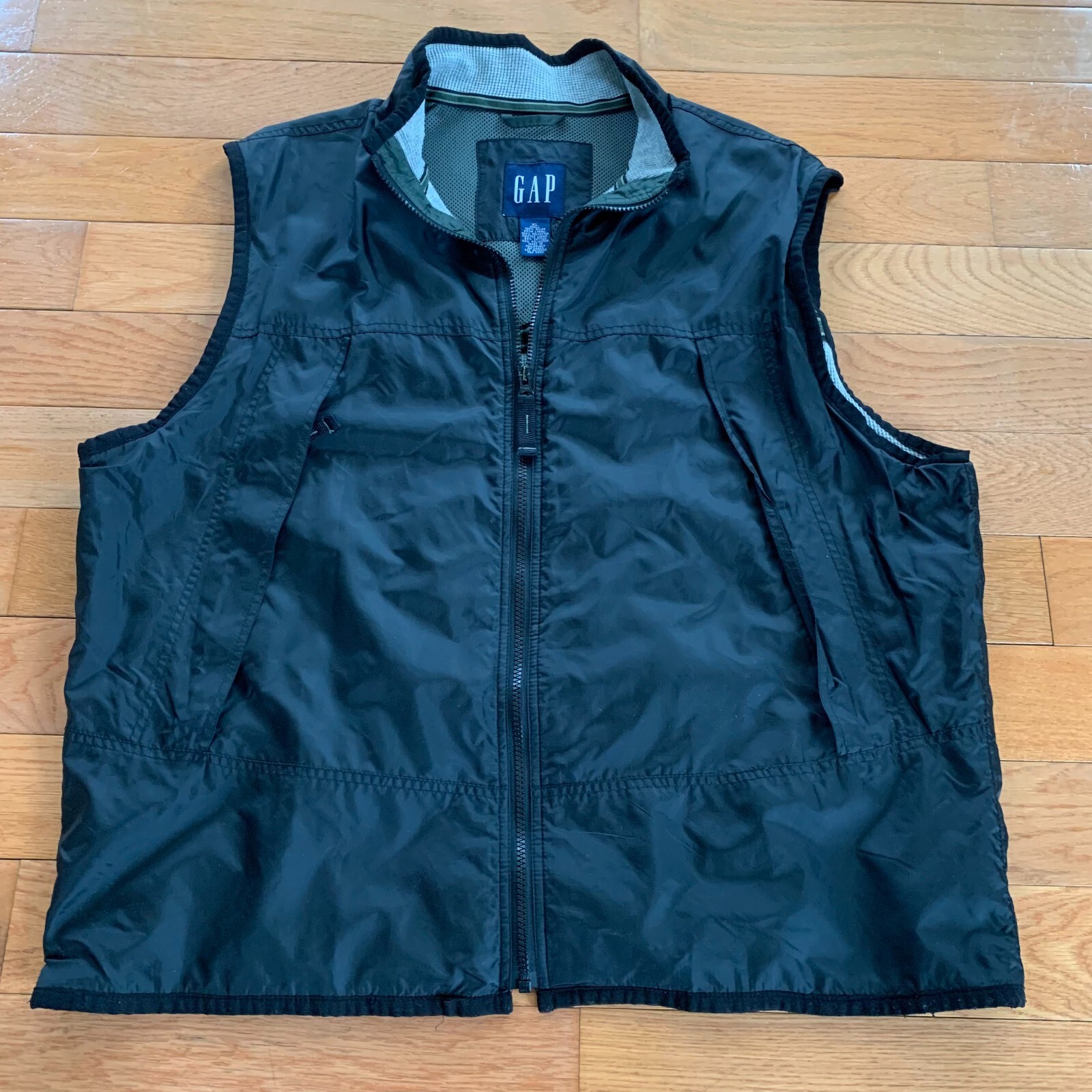 Gap Vest Mens XL Blue Knitted Fabric Lined Nylon Outdoor Pockets Midweight Y2K